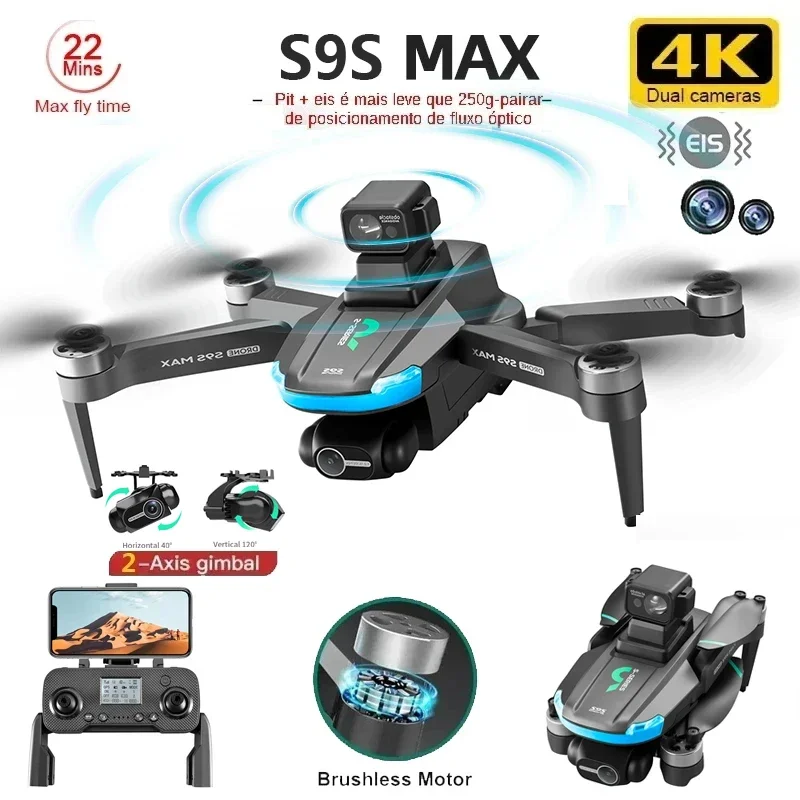 新しい S9S MAX ミニドローン 4K 2 軸 PTZ  - Drone Gimbal Brushless のレビューと価格