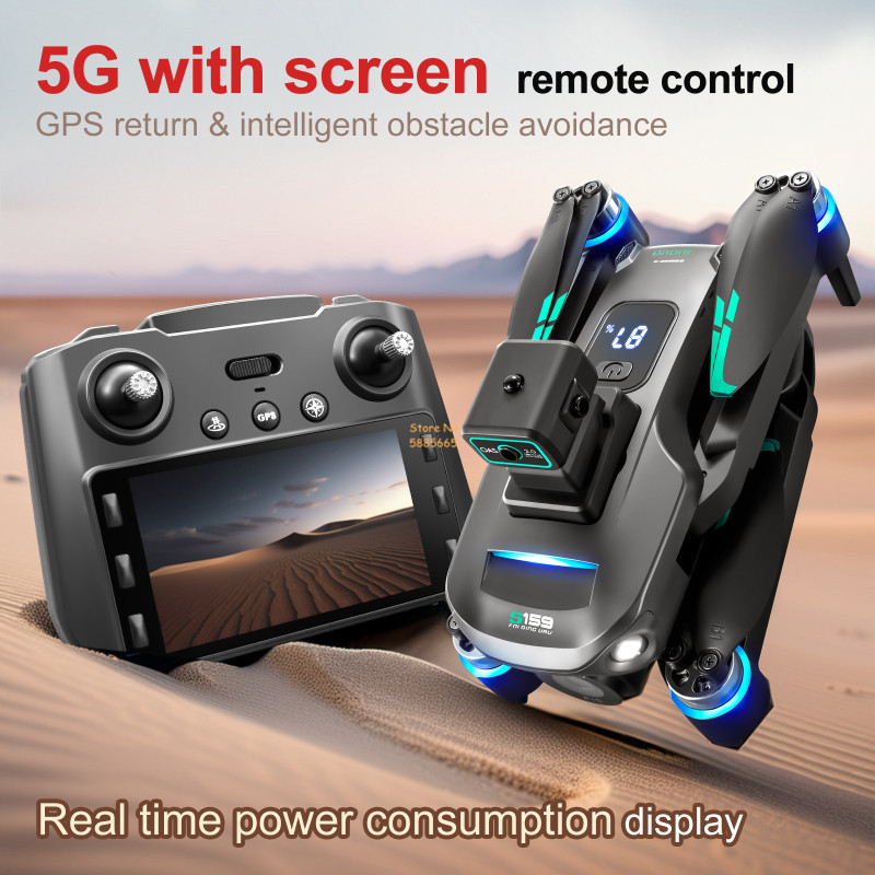 リモコン付きクワッドコプタードローン,障害物回避,LEDスク - Drone Gimbal Brushless のレビューと価格