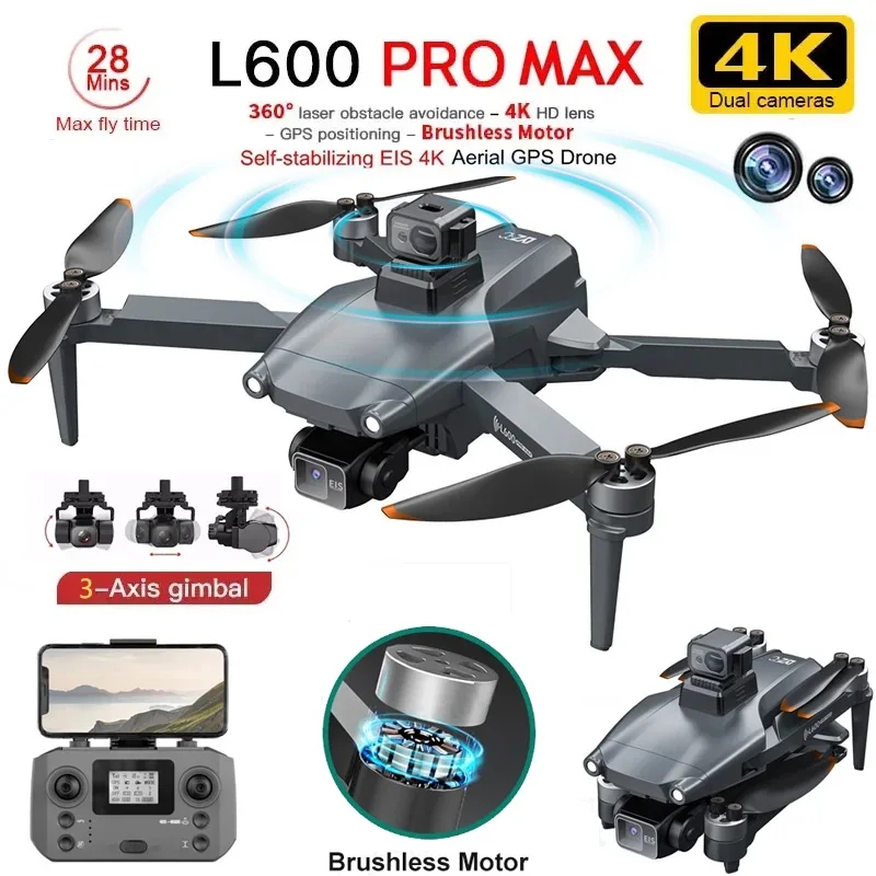 L600 プロマックス GPS ドローンプロフェッショナル  - Drone Gimbal Brushless のレビューと価格